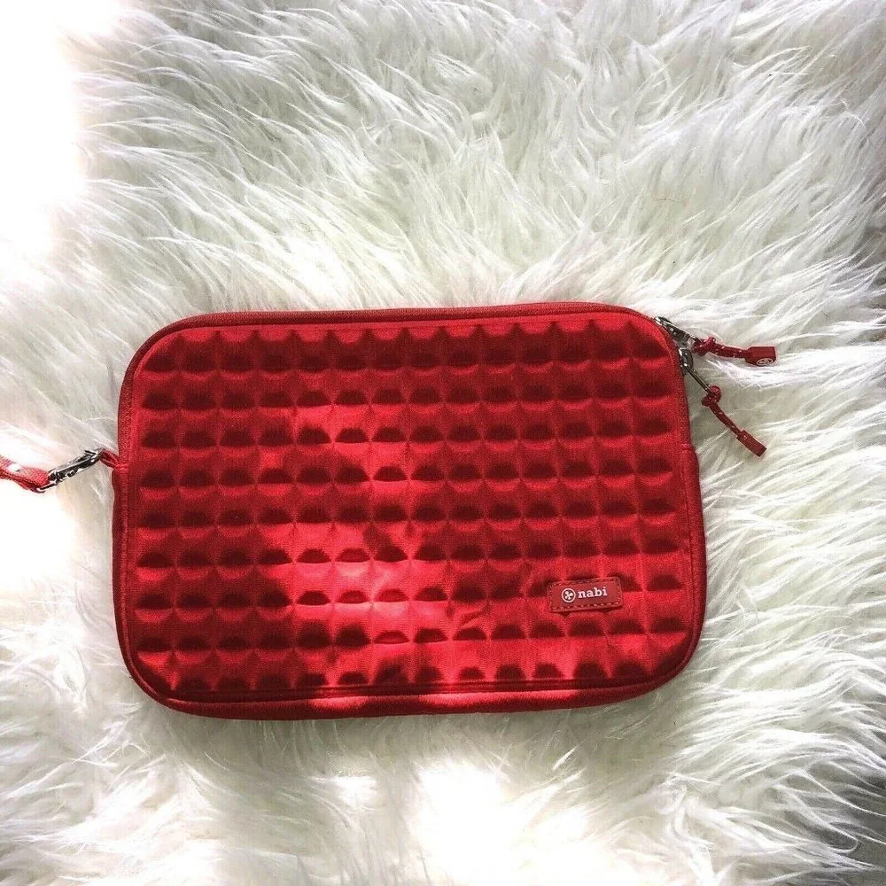 NABI Fuhu Waffle Red Case for Nabi Tablet WAFFLE Zip Around
